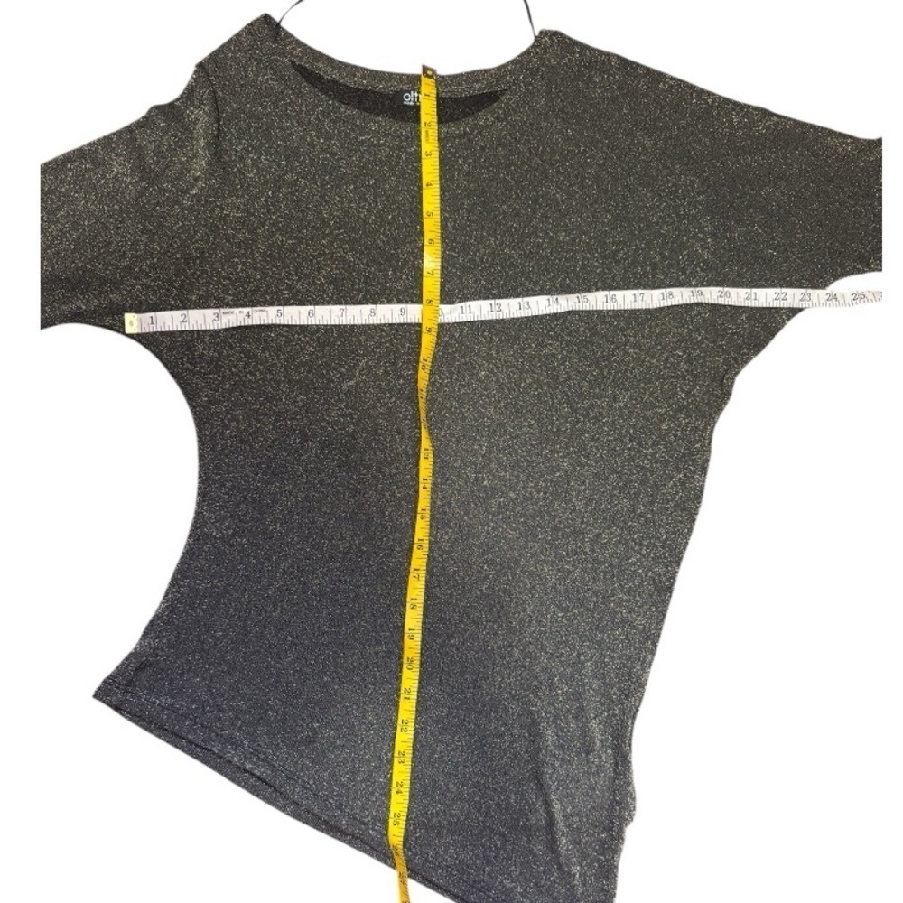 Oltre Asymmetrical Tunic Top Dark Metallic Gold Womens 8 Italian Evening Sparkle - Picture 8 of 11
